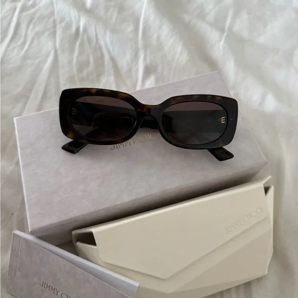 Jimmy Choo Brown Rectangular Sunglasses - Picture 7 of 11